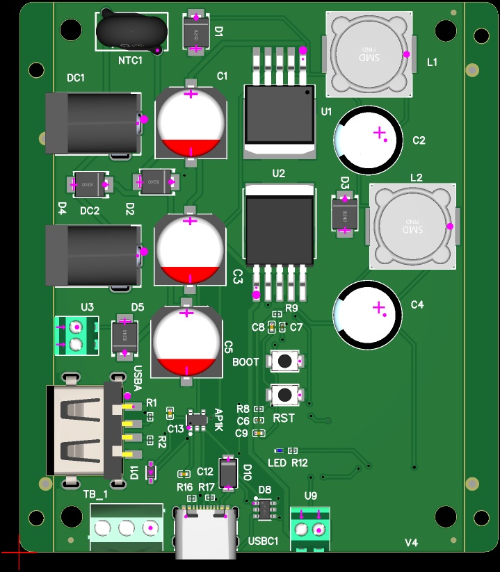 Sankhya Intelligence Carrier Board v4 — top PCB photo on green ENIG finish showing component placement